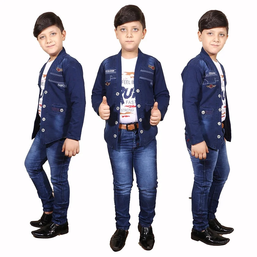 Run Jacket set with T-Shirt and Jeans (3 Pcs Set) – Focuser Fashion